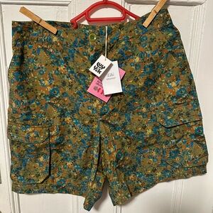 Lucy & Yak NWT Avery  Multicolor Organic Cotton Cargo Shorts NWT size W32